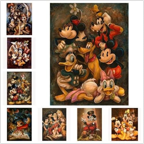 Disney DIY Mickey Diamond Painting Mickey Mouse And Donald Duck Rhinestone Cross Stitch Kits Handmade Embroider Crafts For Child