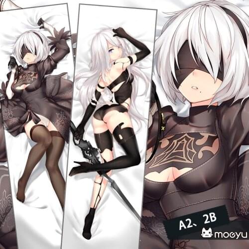 Anime Nier:Automata 2B/A2 Cosplay Hugging Pillow Case Cover Dakimakura Sexy Body Pillowcase Double Side Otaku 160*50cm 35*55