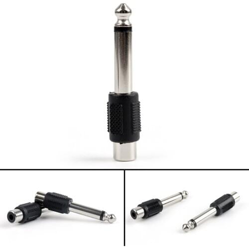 Artudatech 100 Pcs RCA Female to 1/4" 6.35mm Male Mono Plug Audio Adapter Connector Converter Jack Parts