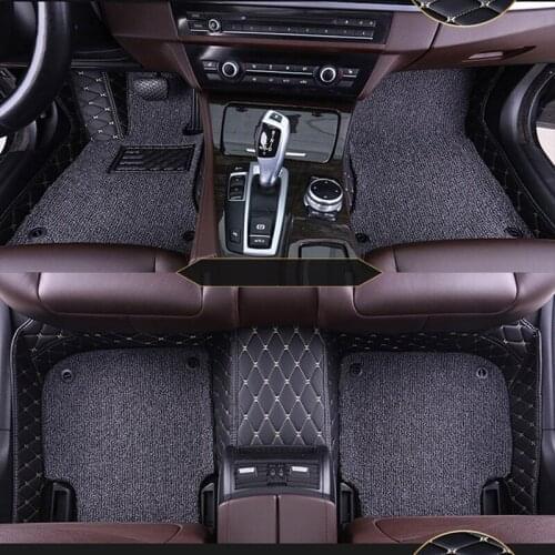 Custom car floor mat 2 layers for Mercedes Benz W203 W210 W211 AMG W204 A B C E S CLASS CLS CLK CLA SLK GLA GLC GLS Foot carpet