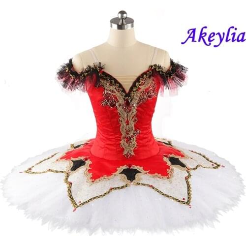 Red white La Esmeralda competition tutu for girls Fiary Doll professional ballet costume tutus women pancake tutu platter child