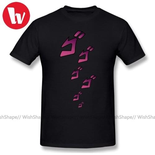 Kanji T Shirt Jojo MENACING Jojo Bizarre Adventure Tee Shirt Print Short Sleeve Graphic T-Shirt Basic Funny T Shirts Plus Size