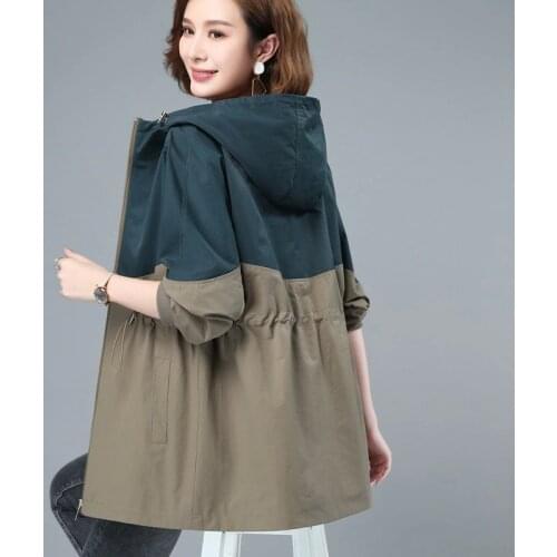 Womens Hooded Jackets 2021 Spring Autumn Long Sleeve Causal Windbreaker Famale Basic Jackets Coats Zipper Lightweight Jackets