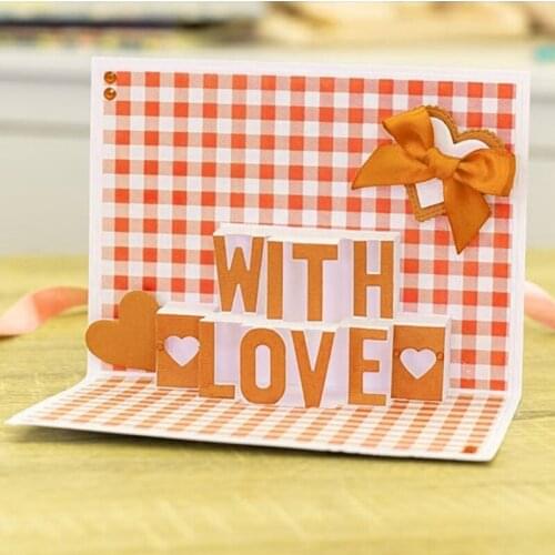 Panalisacraft 3D sentiment with love Metal Cutting Dies for DIY Scrapbooking/Card Making/Kids Fun Decoration Supplies