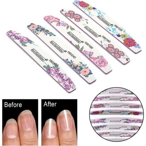 Reusable Wear-Resistant Floral Half Moon Remover Buffering File for Women