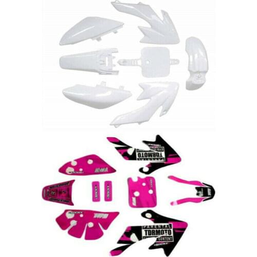 Motorcycle Full Body Plastic Fender + Graphic Sticker KIT For HONDA CRF50 XR50 70cc 90 110cc 125 PIT BIKE