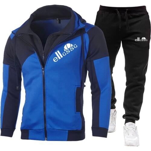 NEW Tracksuit Men Set Set Two Pieces Men Sportswear Zipper Hoodie+Pants