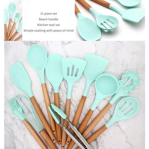 Cooking Utensils Set Heat Resistant Silicone Kitchenware Non-Stick Baking Utensil Kit Storage Box Kitchen Tool Accessorie 12 PCS