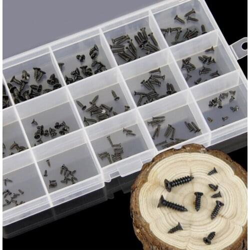 300 PCS head self tapping screw combination Kit Black Suit