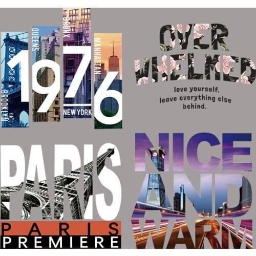 NEW letter Clothing Adhesive Patches Design Thermal Transfer T-shirts Diy Dresses Hot Tear Appliques