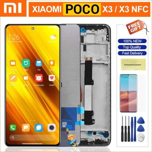 6.67" Original Screen For Xiaomi POCO X3 LCD Display Touch Screen Digitizer Parts For POCO X3 NFC M2007J20CG LCD Replacement