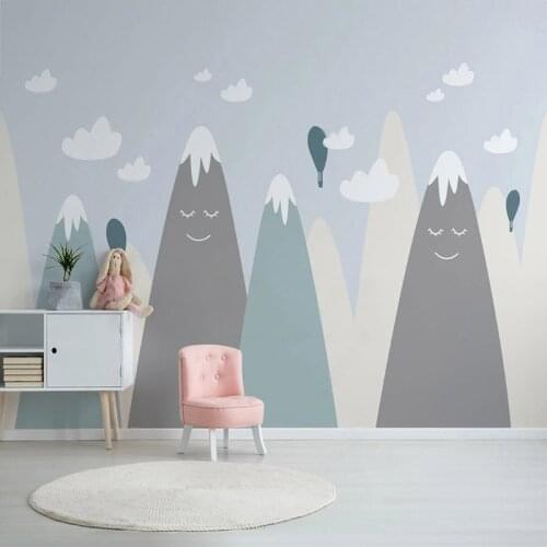 Custom Any Size Mural Wallpaper Nordic Modern Minimalist 3D Cartoon Landscape Childrens Room Papel De Parede Infantil Wallpaper