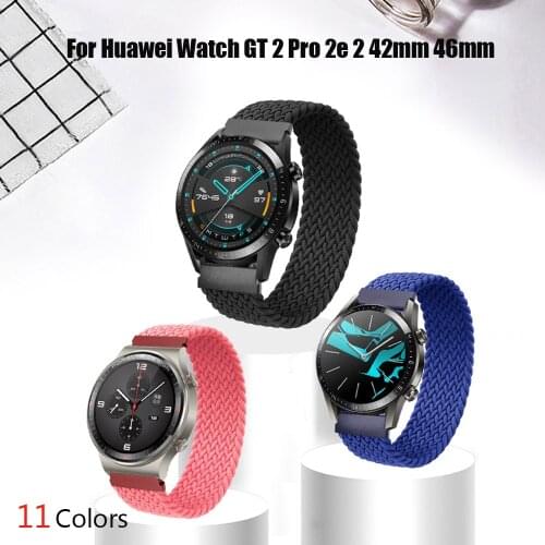 Strap For Huawei Watch GT 2 Pro 2e Band Nylon Braided solo loop bracelets Watchbands For huawei watch GT 2 42mm 46mm Wristbelts