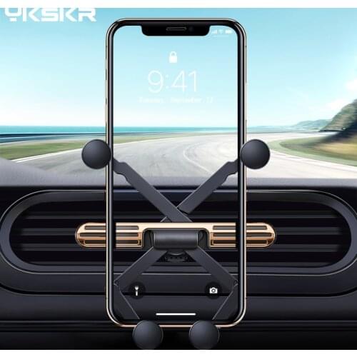 Luxury Champagne Color New Universal Car Phone Holder For iPhone Gravity Air Vent Mount Clip Car Cell Mobile Phone Holder Stand