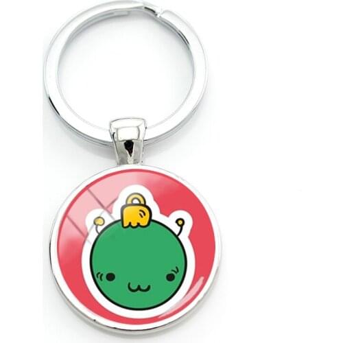 TAFREE Kawaii christmas Keychains Glass cabochon cartoon charm pendant Key Chains Car Key Rings Jewelry for girl boy gift CM683