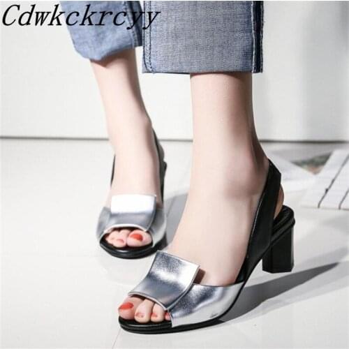 Summer New pattern fashion temperament High-heeled Fish mouth Women sandals Simplicity temperament Blue Patchwork Women sandals