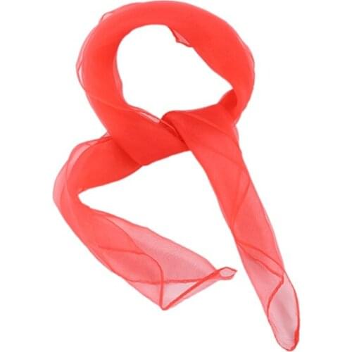 Lovely Fashion Plain Square Chiffon neck Scarf Head Scarves 70 cm x 70cm (Watermelon Red)