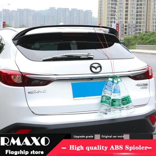 For Mazda CX-4 Spoiler 2014-2016 Mazda CX-4 Spoiler High Quality ABS Material Car Rear Wing Primer Color Rear Spoiler