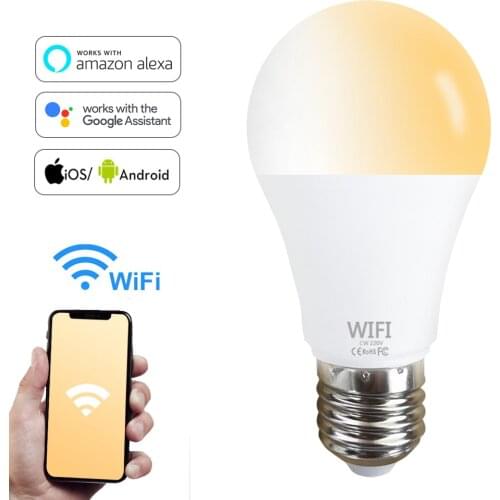WiFi Light Bulb Smart Dimmable 15W B22 E27 Led Lamp App Operate Alexa Google Assistant Control Wake Up Smart Lamp Night Light