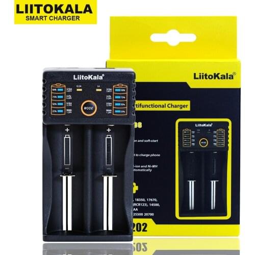 Liitokala Lii-202 Lii-402 Lii-100 Lii-PL4 1.2V 3.7V 3.2V 3.85V AA 18650 18350 26650 18350 NiMH lithium battery smart charger