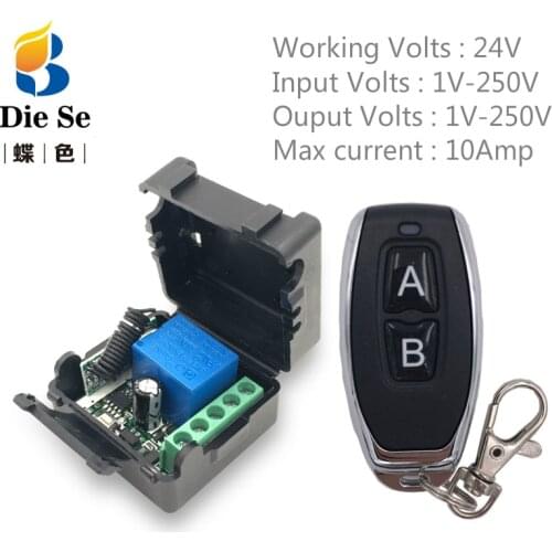 Universal Remote Control DC 24V 1CH 433 rf Relay Receiver and Transmitter for Garage Remote Control and Remote Light Switch