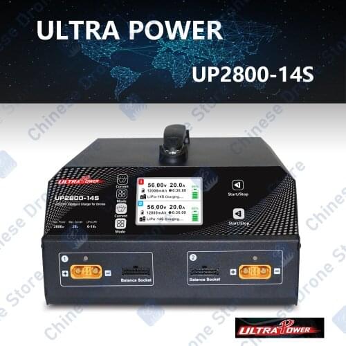 2800W 2x1400W 6S 12S 14S Battery Charger Ultra Power UP2800-14S 28A LiPo LiHV Battery Charger For Agricultural Sprayer Drone