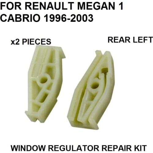 X2 PLASTIC PIECES 1996-2003 FOR RENAULT MEGANE I 1 CABRIOLET WINDOW REGULATOR REPAIR CLIP REAR-LEFT NEW