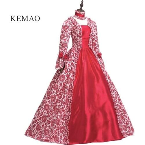 Womens Adults' Dress Victorian Rococo Costume Vintage Cosplay dress ball gown prom red dress