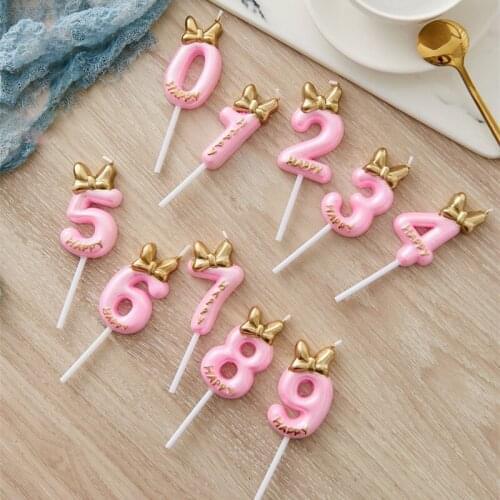 1pcs Number 0-9 Birthday Candle Happy Birthday Cake Decoration Candles for Kids Adult Wedding/ Party Crown Candle Decor
