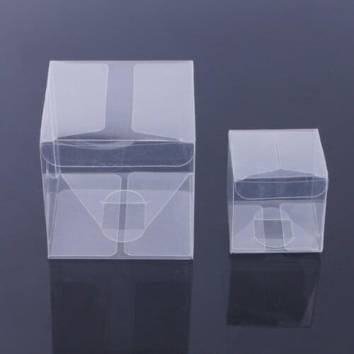 10 Pcs Wedding Transparent Cube Favour Boxes Sweet Candy Cake Gift Bags Stable without deformation 2 Sizes