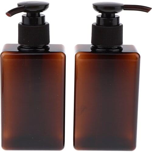 2-Pack 150mL(5 ounce) Refillable Empty Durable Plastic Shampoo & Conditioner Pump Bottles Set - 4 Colors Available
