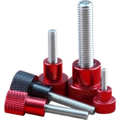 3pcs M8 hand screw bolt high head knurled screws adjustment bolts aluminum alloy diameter 20mm length black