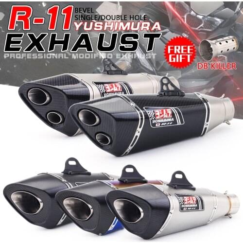 51mm 60mm universal motorcycle yoshimura r11 modified exhaust pipe muffler for r1 MT-09 07 ninja250 ninja400 z1000 s1000rr