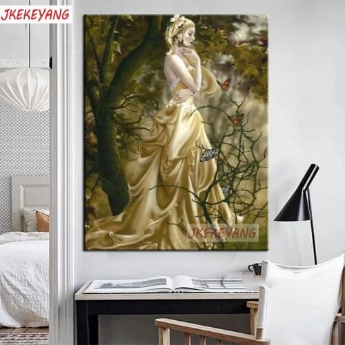 5D DIY square/round Diamond painting Beauty and butterfly Cross Stitch Diamond Embroidery Pattern Rhinestone J3092