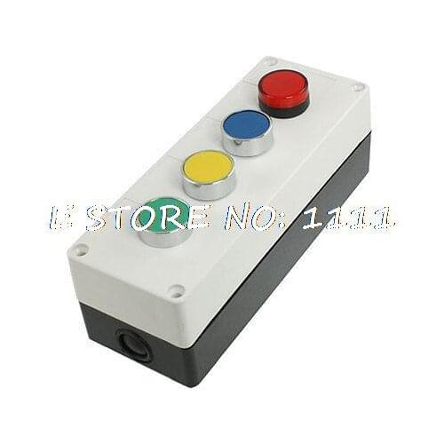 AC 400V 10A Green NO Momentary Push Button Switch Control Station Box