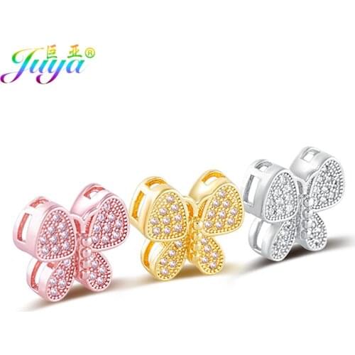 Juya DIY Beading Jewelry Components Handmade Butterfly Connectors Accessories For Women Natural Stones Pearls Jewelry Making