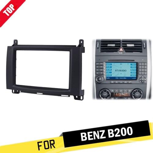 LONGSHI 2Din Car Radio Fascia DVD Panel Face Plate Dash Installation Frame Kit For Mercedes BENZ B200 A-Class W169 B-Class W245