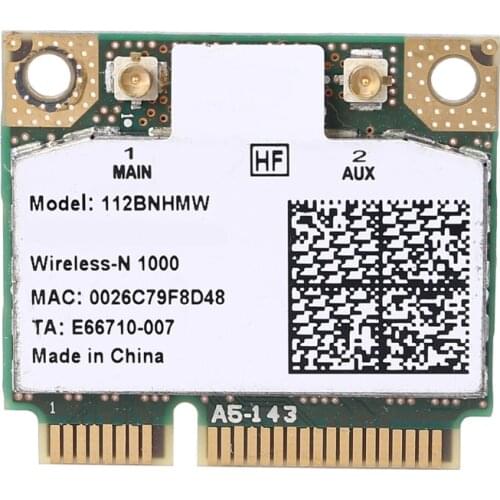 For Centrino Wireless-N 1000 Wifi Link1000 802.11 b/g/n 112BNHMW 300Mbps Half Mini Pci-e Wireless Card