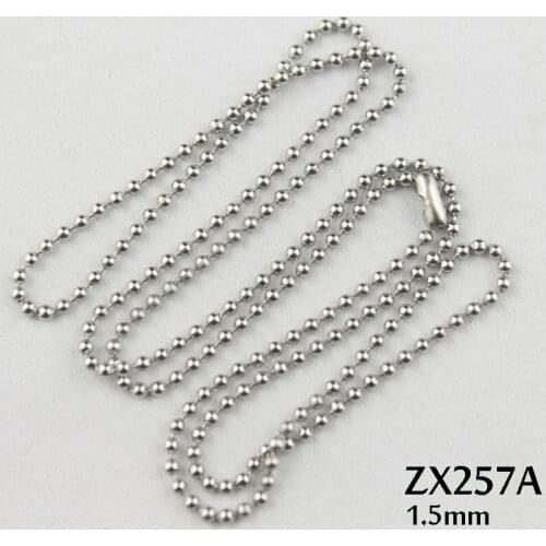 200pcs/lot 1.5mm bead chain stainless steel ball chain with waist buckle necklace beaded chains fashion Jewelry part ZX257A
