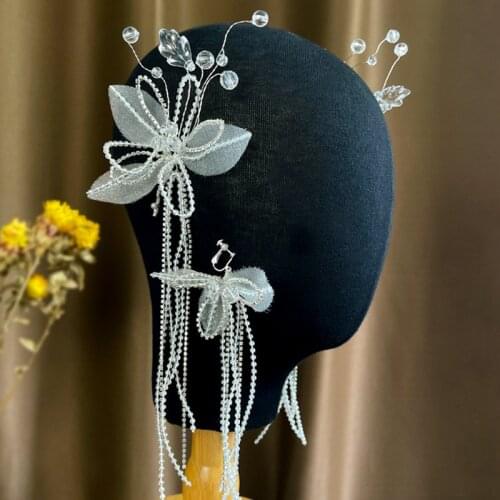 Handmade Acrylic Flower Wedding Bridal Hair Tiara Rhinestone Headbands Set Women Jewelry Prom Accessories braut haarschmuck