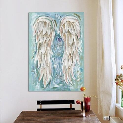 Home Decoration Wall Posters and Prints Wall Art Canvas Painting Abstract Musical Symbol Angel Wings Pictures Decor Dropshipping