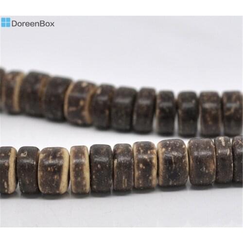 Doreen Box hot- 4 Strands Coconut Shell Rondelle Loose Beads 8mm 40cm (B12870)