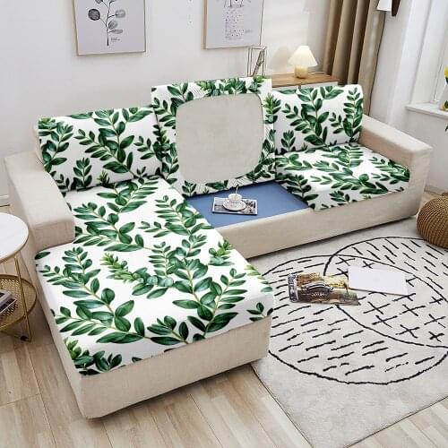 Elastic Sofa Seat Covers for Living Room Leaves Stretch Cushion Cover Chaise Lounge Couch Slipcovers Funiture Protector