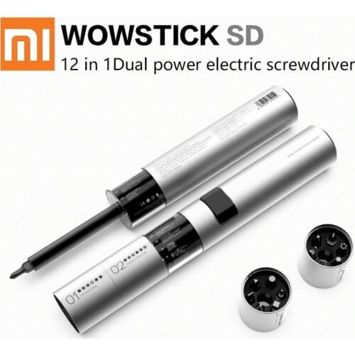 Wowstick 12 in 1 Dual Power Lithium Electric Screwdriver 3LED Lights Rechargeable Screw Driver Kit Magnetic Suction One Button