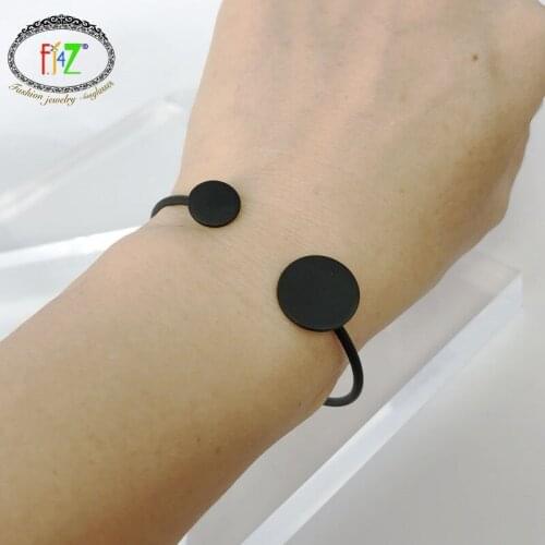 F.J4Z Fashion Rock & Roll Brass Metall Circles Cuff Bangle Bracelets Simplicity Geometric Womens Bracelets pulseiras de couro
