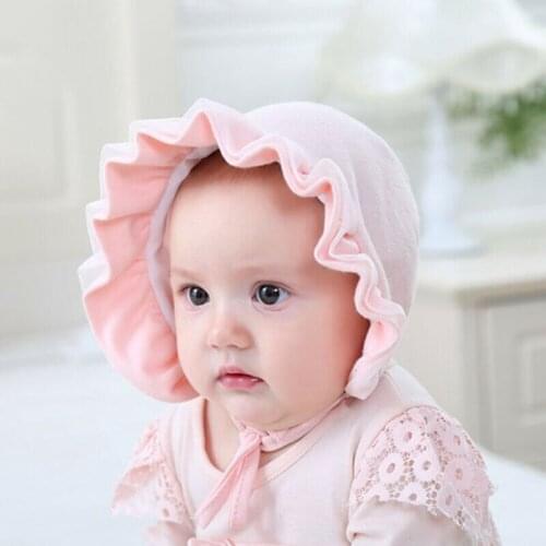 Newborn Infant Christening Bonnet Beach Bucket Hat Baby Girl Sun Summer Cap CA