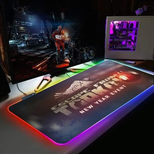 Escape from tarkov Gaming RGB Large Locking Edge Mouse Pad Gamer For Bears Pc Mat Led Backlight USB Mause Keyboard Desk