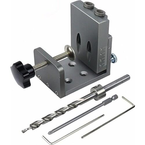 Pocket Hole Jig Kit Screwdriver Step Drill Bit Woodworking Inclined Hole Locator for Splicing of Plates Oblique Hole Drill