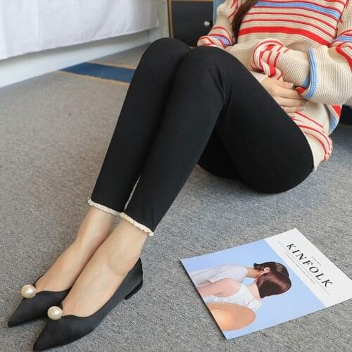 Maternity Belly Leggings Pregnancy Black Grey Large Size Pants Pregnant Women Casual Skinny Trousers High Waist Elastic Clothes