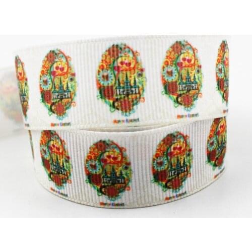 9/16/22/25/38/57/75mm Lovely cartoon Easter eggs grosgrain ribbon 10/25/50 yards DIY gift wrap sewing wedding decor ribbon